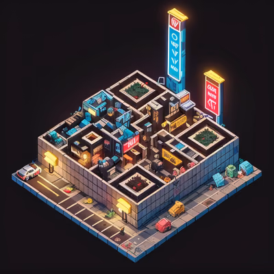 Isometric City Alley Comic QR Code for Posters — image 1