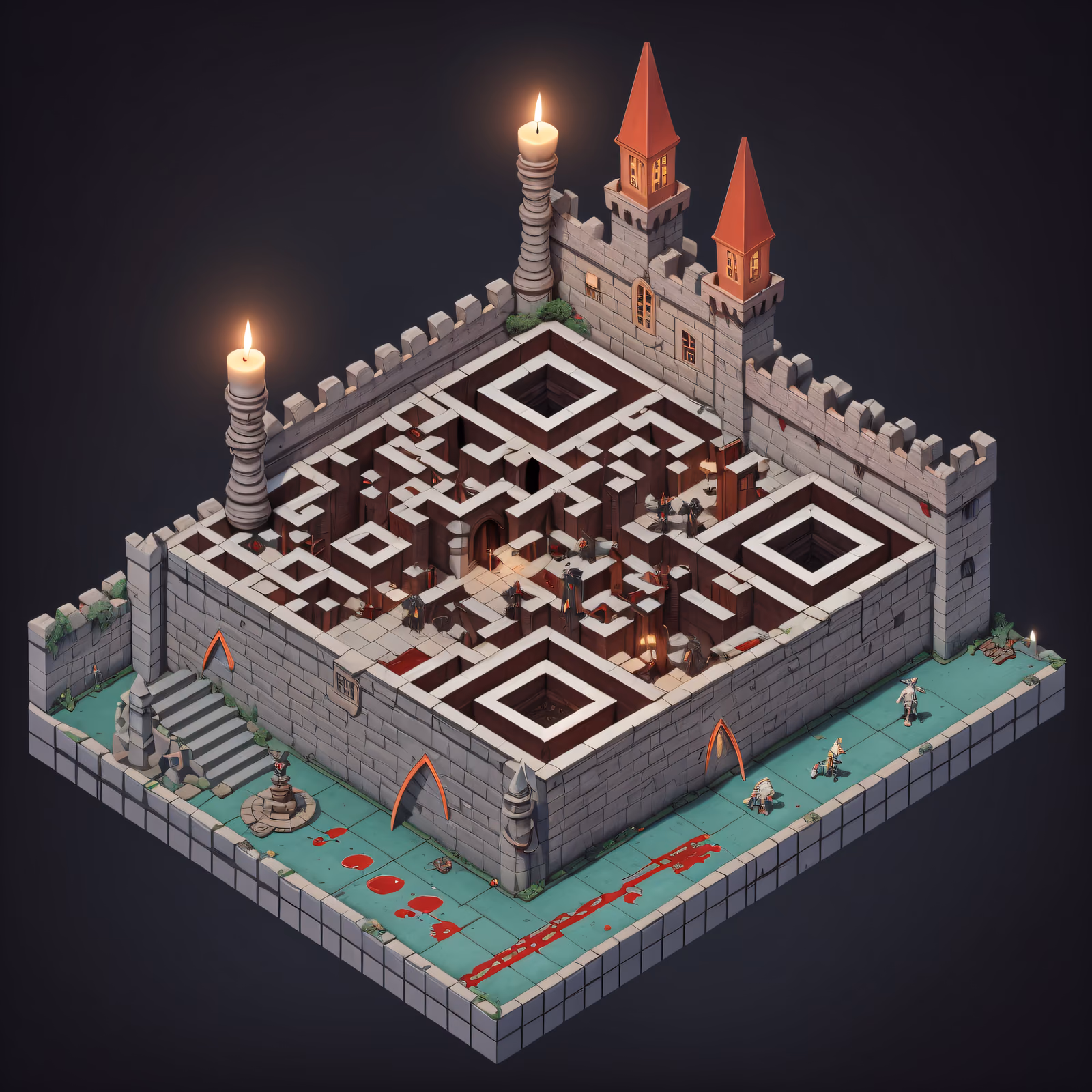 Isometric Vampire Castle Gothic QR Code Art — image 1