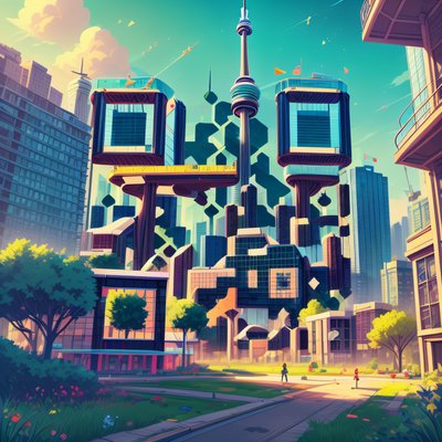 Toronto Skyline Game Art QR Code for Posters