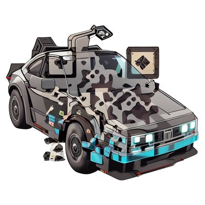 Gull Wing Sports Car Vector QR Code for Stickers