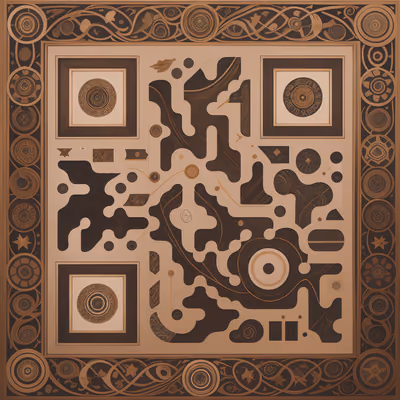Bronze Terracotta Ornamental Tile QR Code Art — image 1