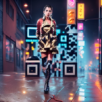 Неоновая уличная мода в киберпанке: QR-код для постеров — изображение 1
