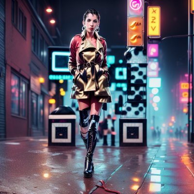 Neon Street Fashion Cyberpunk QR Code for Posters