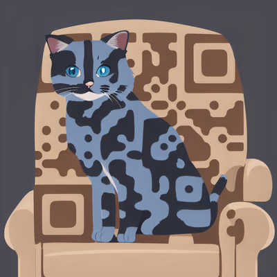 苏格兰折耳猫扶手椅矢量二维码艺术,适合海报 — 图片 1