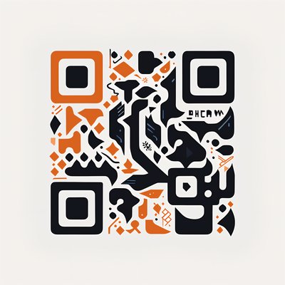 Abstract Hawk Wing Graffiti Doodle QR Code for Stickers