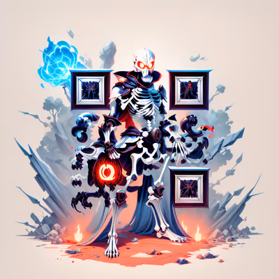 Рыцарь-скелет, игровой арт, QR-код для постеров — изображение 1