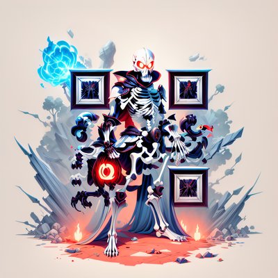 Skeleton Knight Game Art QR Code for Posters