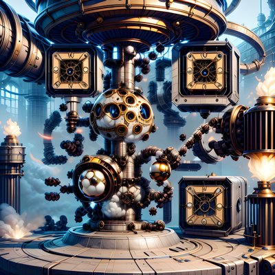 Steampunk Clockwork Orb Fantasy QR Code for Posters