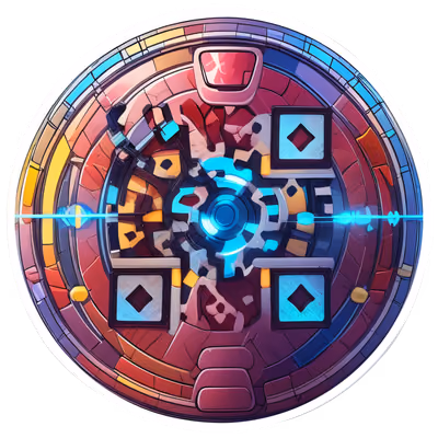 Sci-Fi Vault Door Vector QR Code for Stickers — image 1