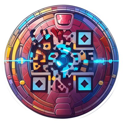 Sci-Fi Vault Door Vector QR Code for Stickers