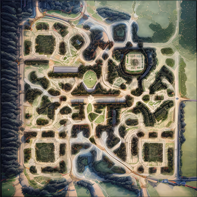 Aerial City Park Plan Digital QR Code Art — image 1