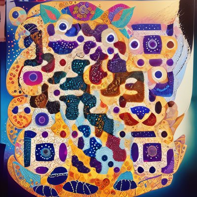 Ornate Indigo and Gold Pattern QR Code Art