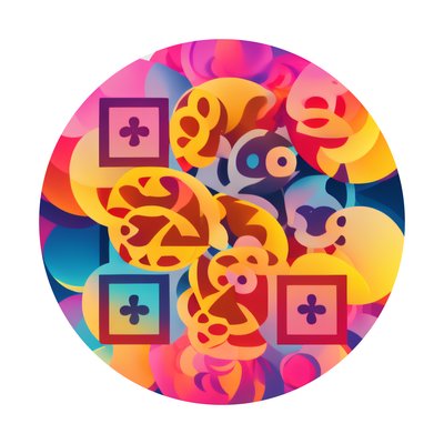 Яркая абстрактная векторная графика: QR-код для стикеров