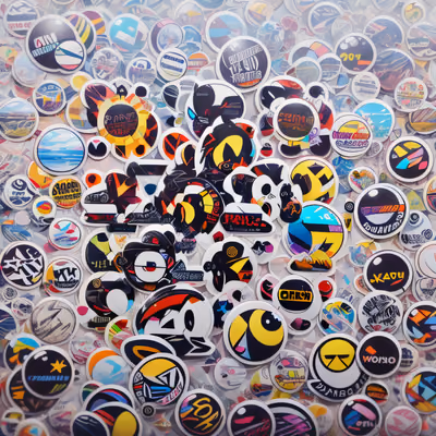 Sticker Bomb Collage Badges QR Code for Stickers — image 1