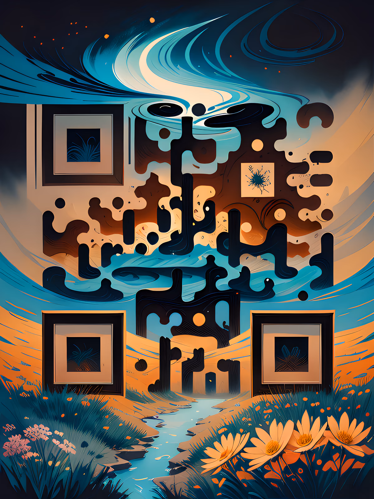 Wildflower Meadow Fantasy QR Code for Posters — image 1