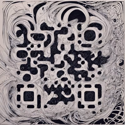 Swirling Ink Zentangle Abstract QR Code Art — image 1