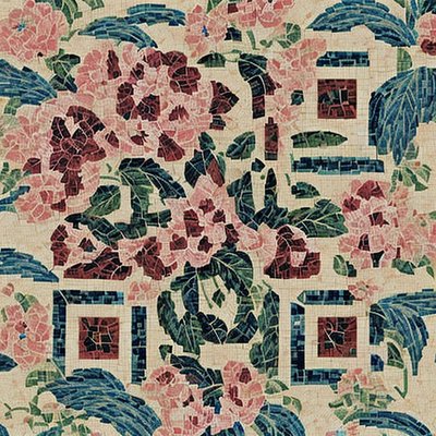 Pink Floral Tile Mosaic QR Code Art