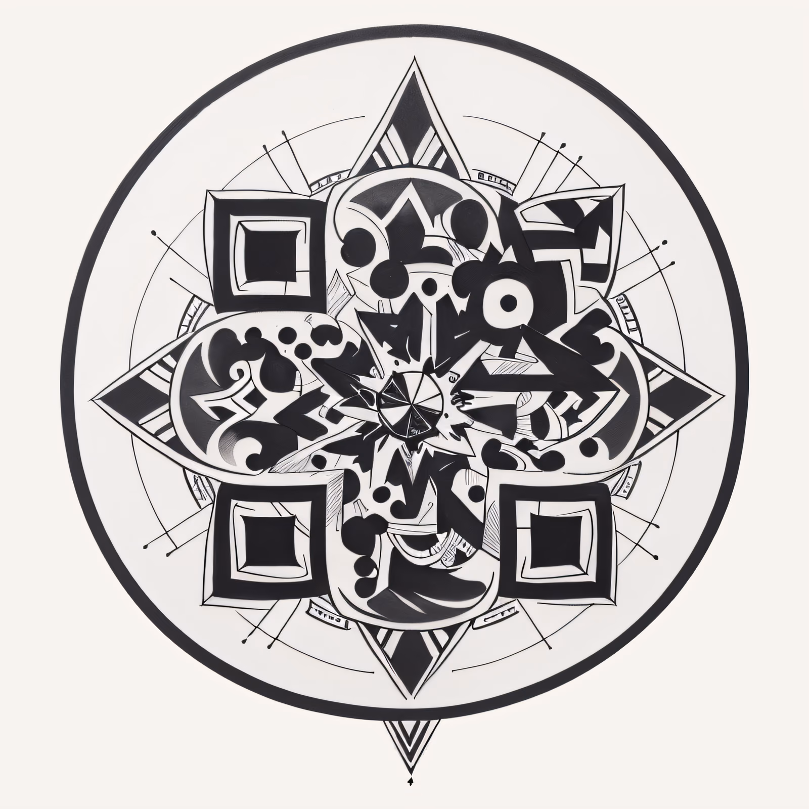 Племенная мандала для временной тату: QR-код — изображение 1