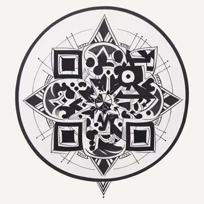 Племенная мандала для временной тату: QR-код — изображение 1