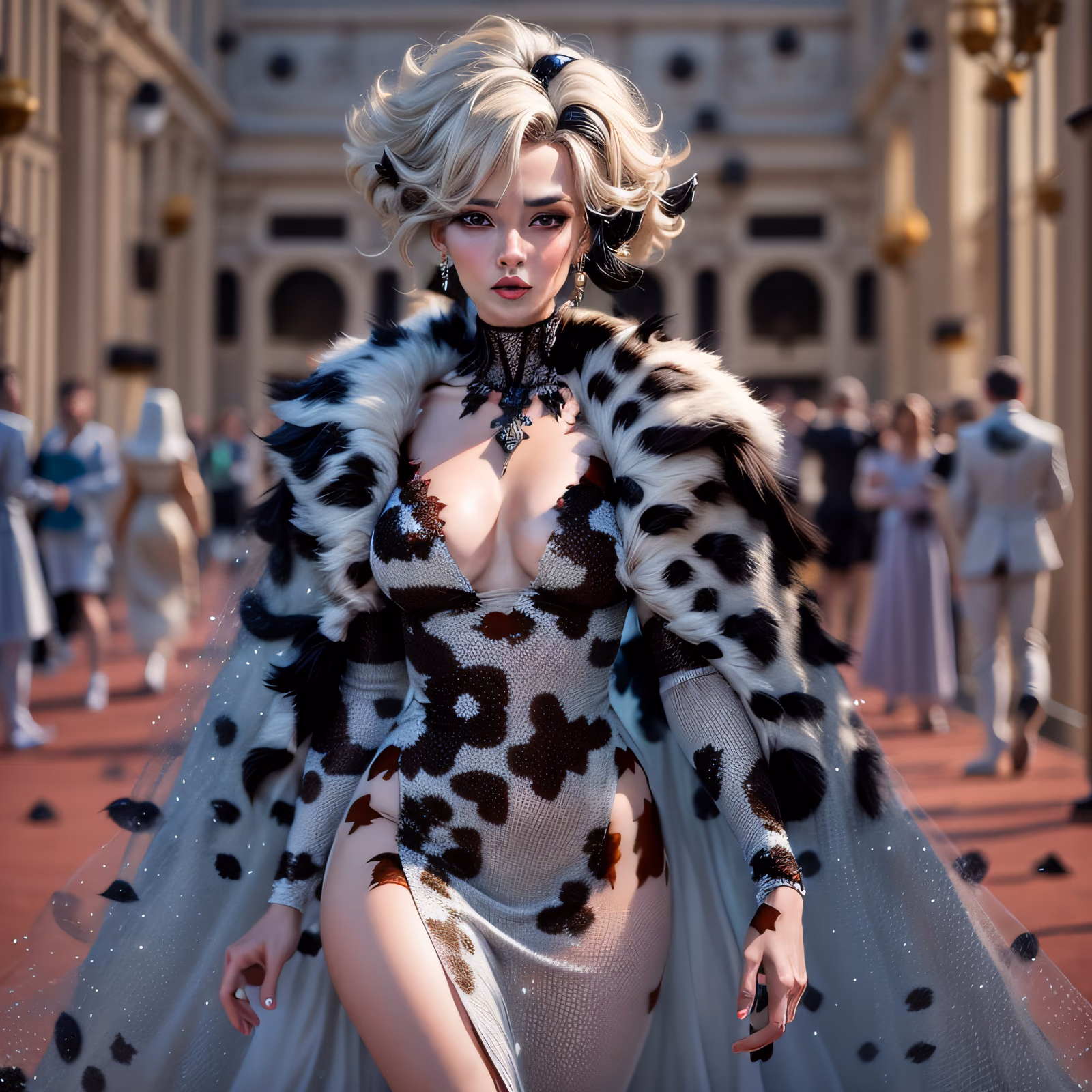 Dalmatian Fur Fashion Woman 3D QR Code for Posters — image 1