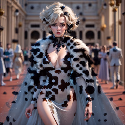 Dalmatian Fur Fashion Woman 3D QR Code for Posters — image 1