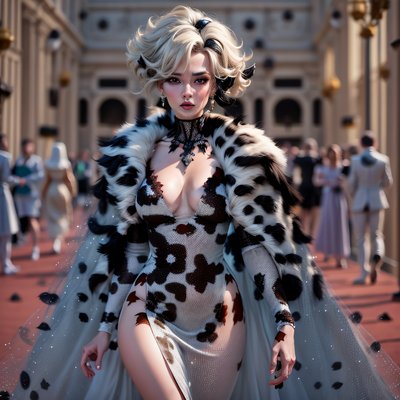 Dalmatian Fur Fashion Woman 3D QR Code for Posters