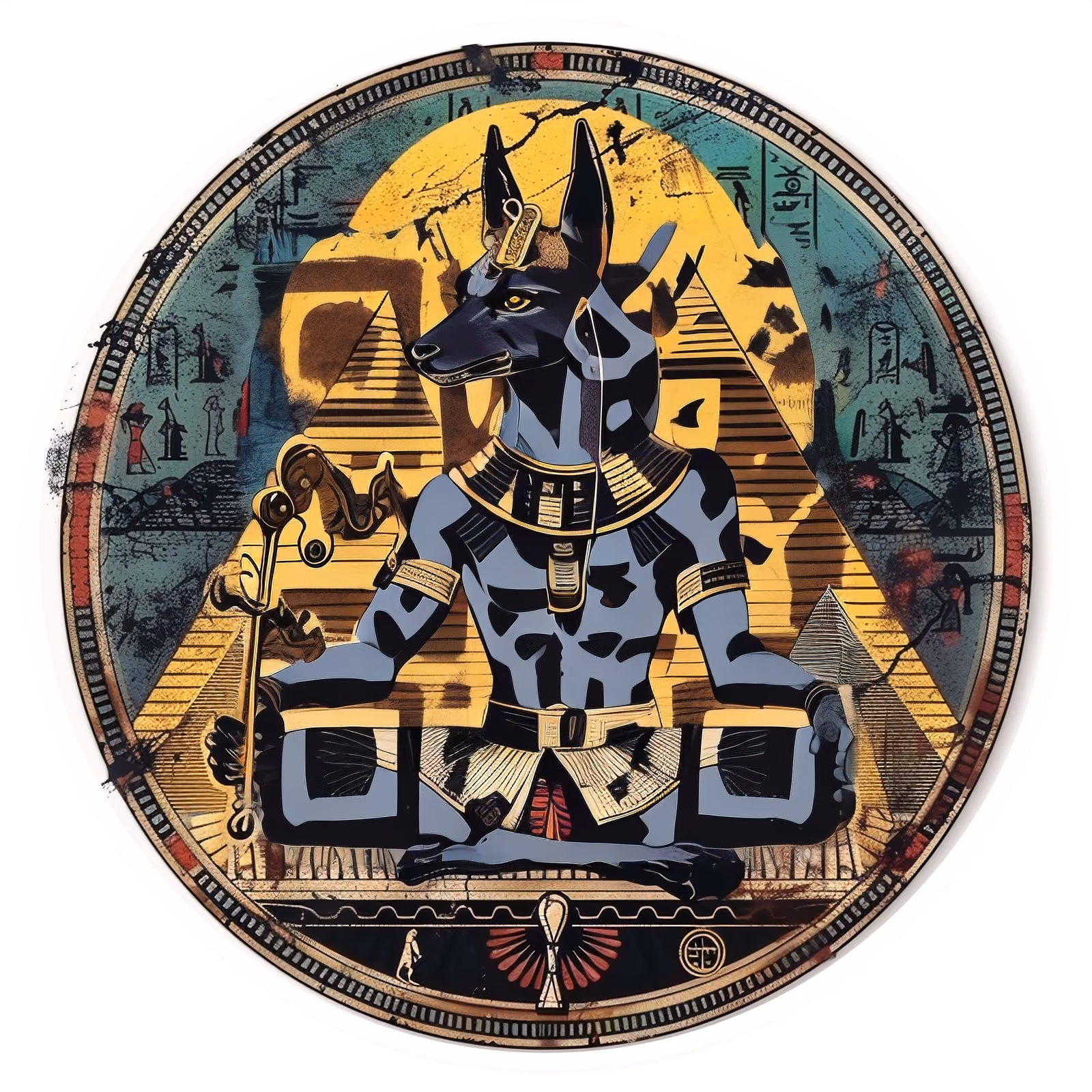 Анубис, египетский бог: векторный QR-код для наклеек — изображение 1