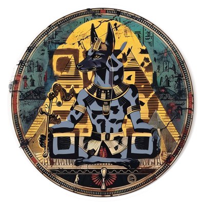 Anubis Egyptian God Vector QR Code for Stickers