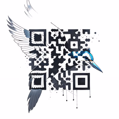 Kingfisher Ink Tattoo QR Code for Temporary Tattoos — image 1