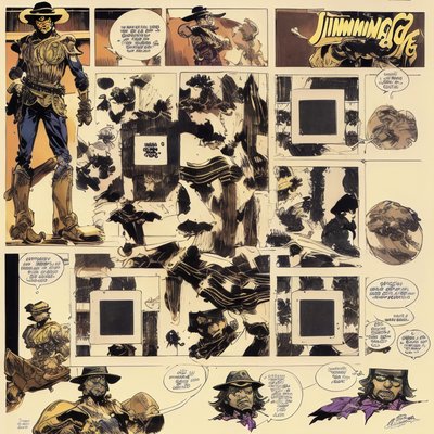 Western Cowboy Comic Page QR Code for Posters