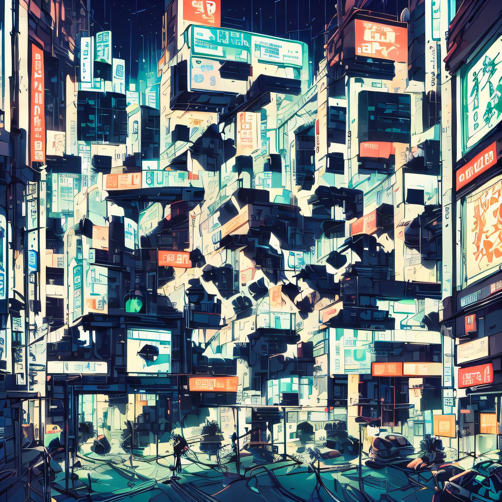 Неоновый ночной город в стиле комикса: QR-код для постеров — изображение 1