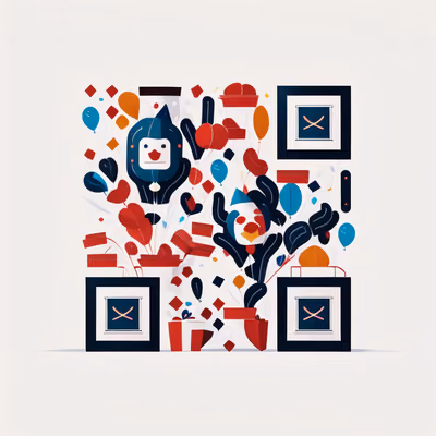 Party Balloons and Gifts Vector QR Code for Event Invitations — image 1