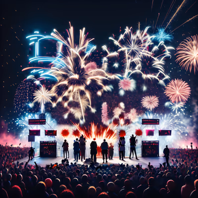 Fireworks Over Concert Crowd QR Code for Posters — image 1