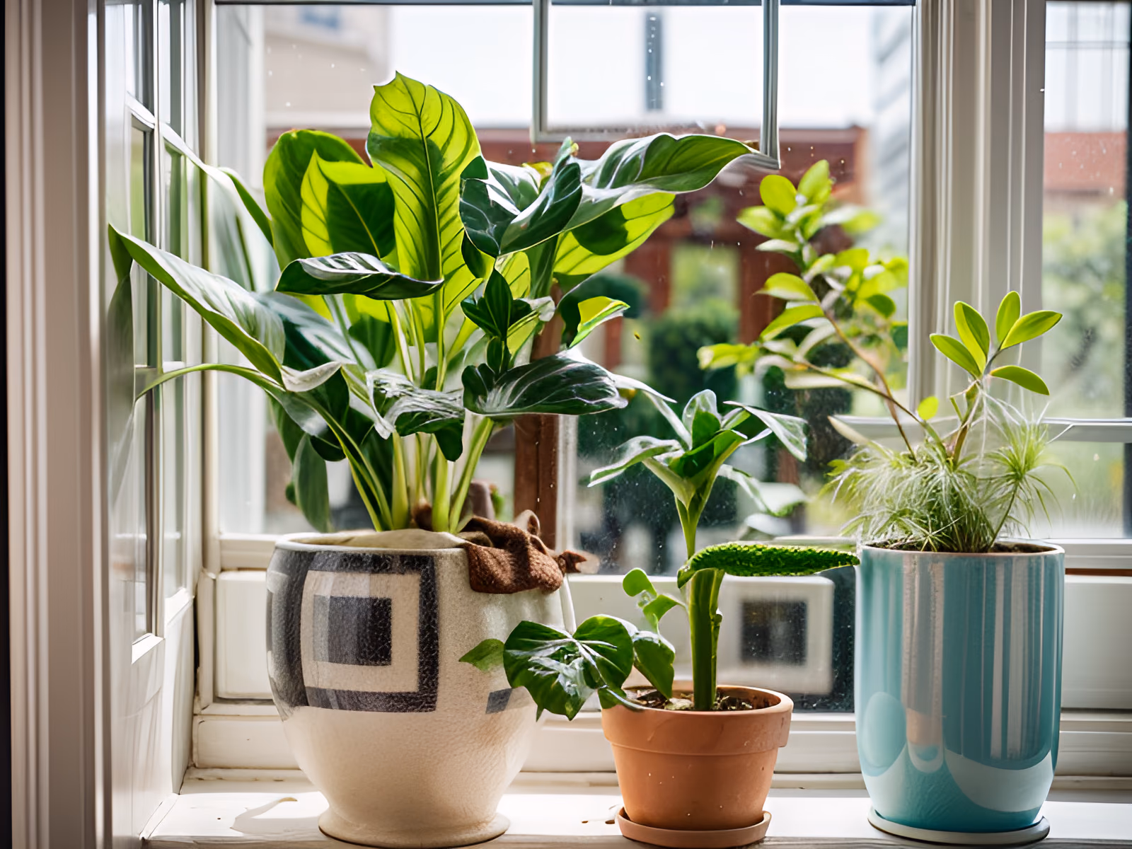 Potted Plants on Windowsill Photo QR Code Art — image 1