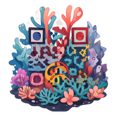 Coral Reef Vector Sticker QR Code for Stickers — image 1
