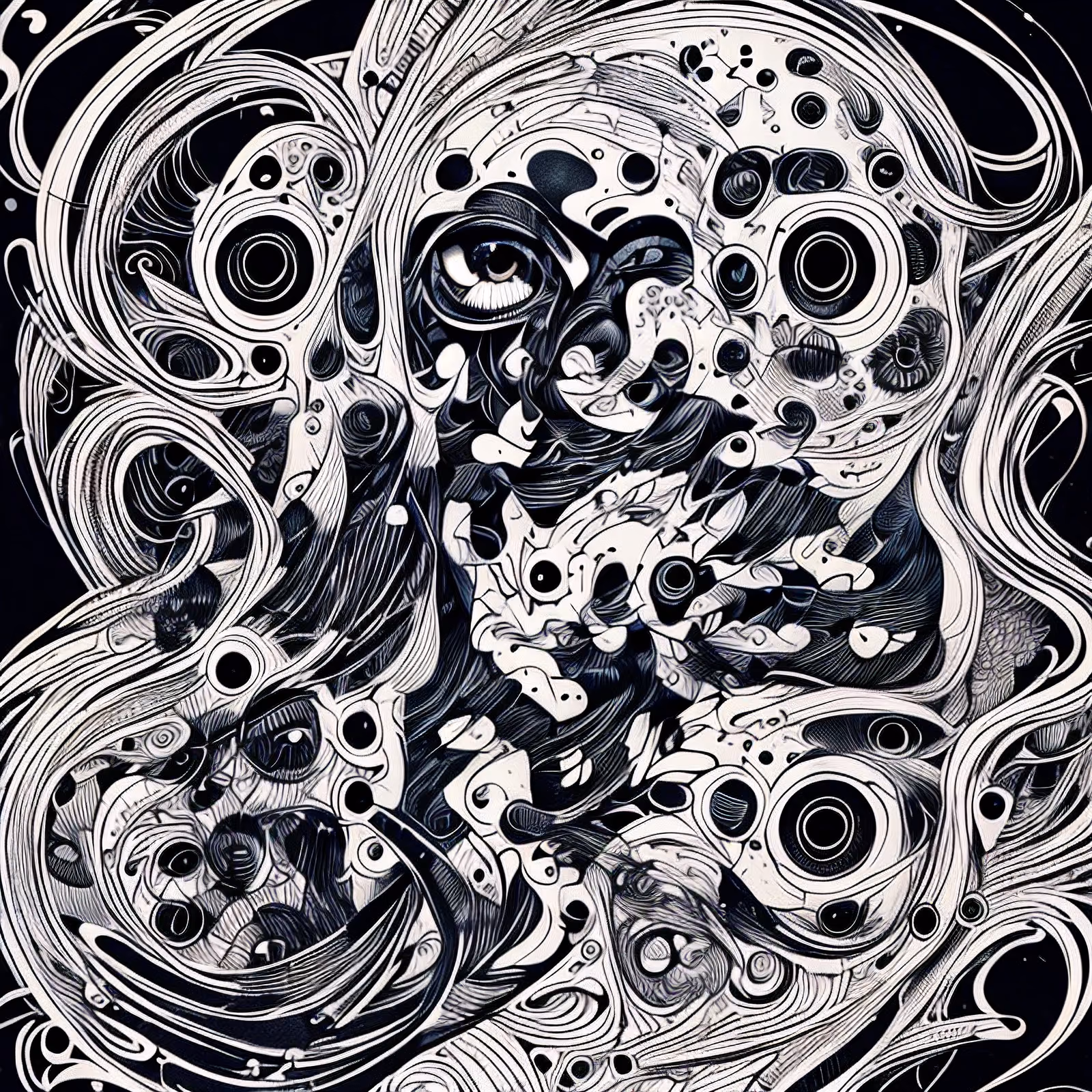 Swirling Ink Eye Zentangle QR Code Art — image 1