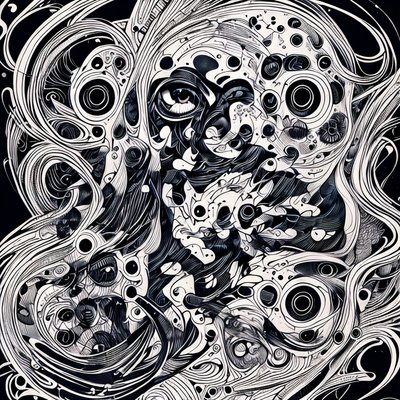 Swirling Ink Eye Zentangle QR Code Art