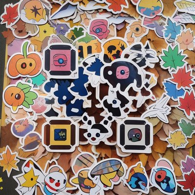 Autumn Leaves Sticker Bomb Pumpkin QR Code for Stickers