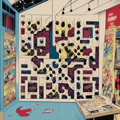 Comic Gallery Wall Interior QR Code for Posters