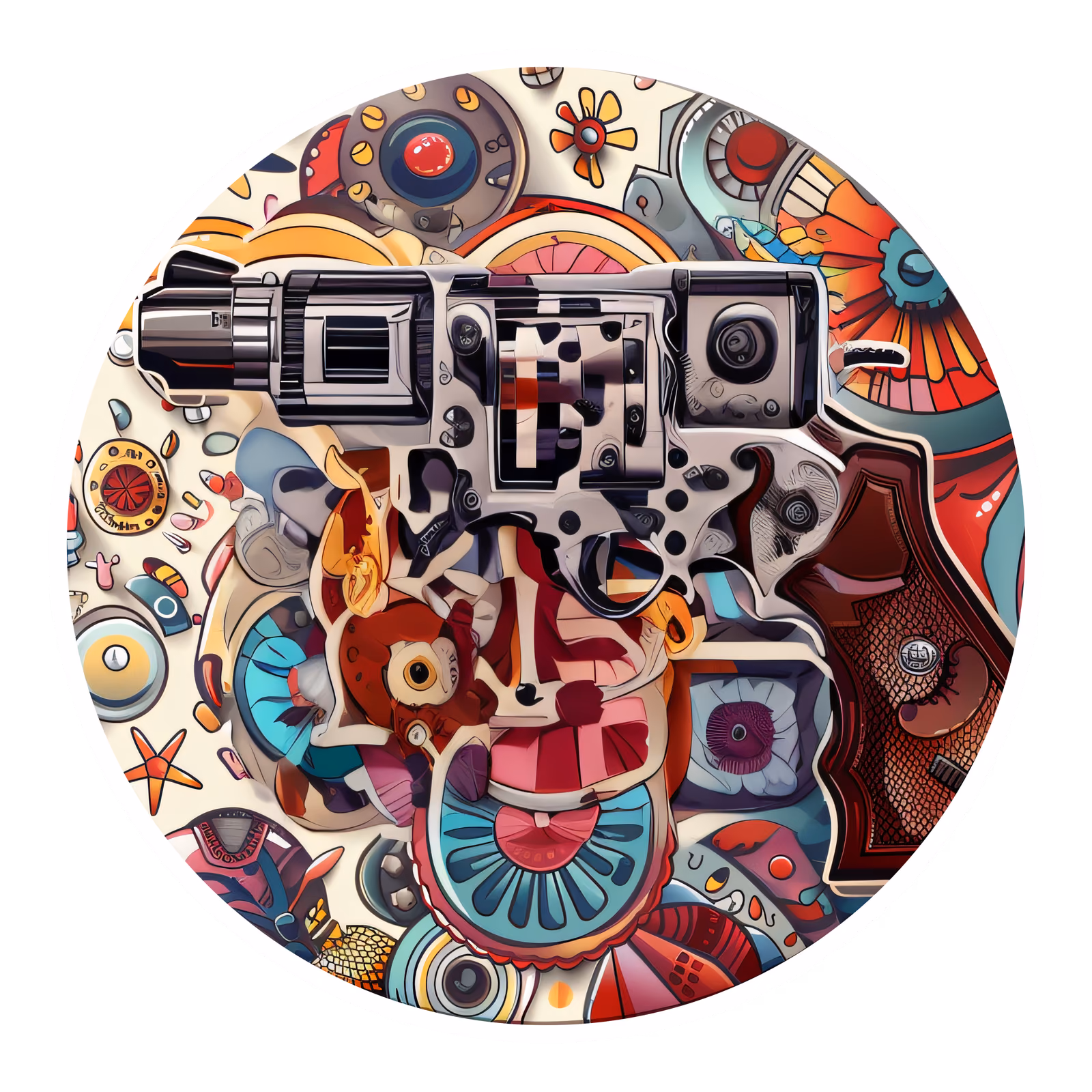 Абстрактный револьвер: QR-код для стикеров — изображение 1