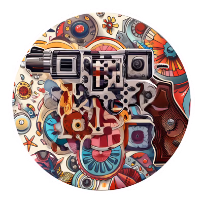 Абстрактный револьвер: QR-код для стикеров — изображение 1