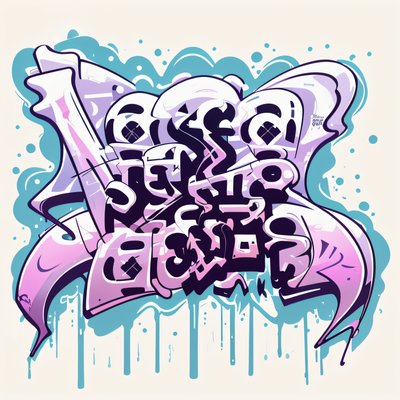 Pastel Graffiti Lettering QR Code for Stickers