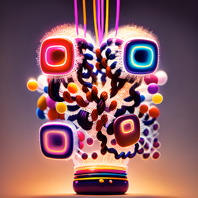 Neon Braided Cord Abstract QR Code for Posters — image 1