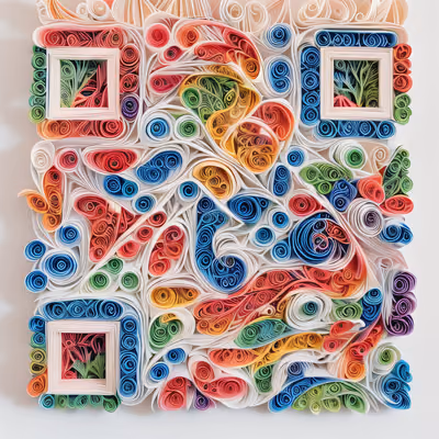Colorful Paper Quilling Coils Abstract QR Code Art — image 1
