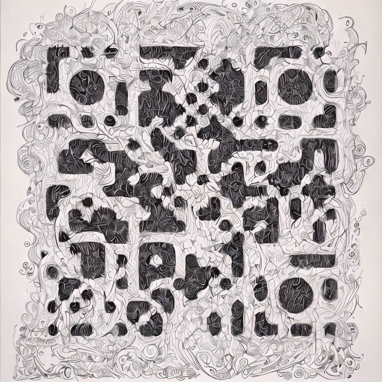 Swirling Zentangle Ink Pattern QR Code Art — image 1