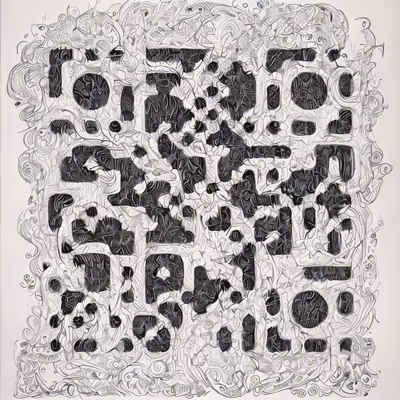 Swirling Zentangle Ink Pattern QR Code Art — image 1