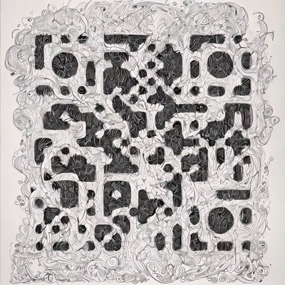 Swirling Zentangle Ink Pattern QR Code Art