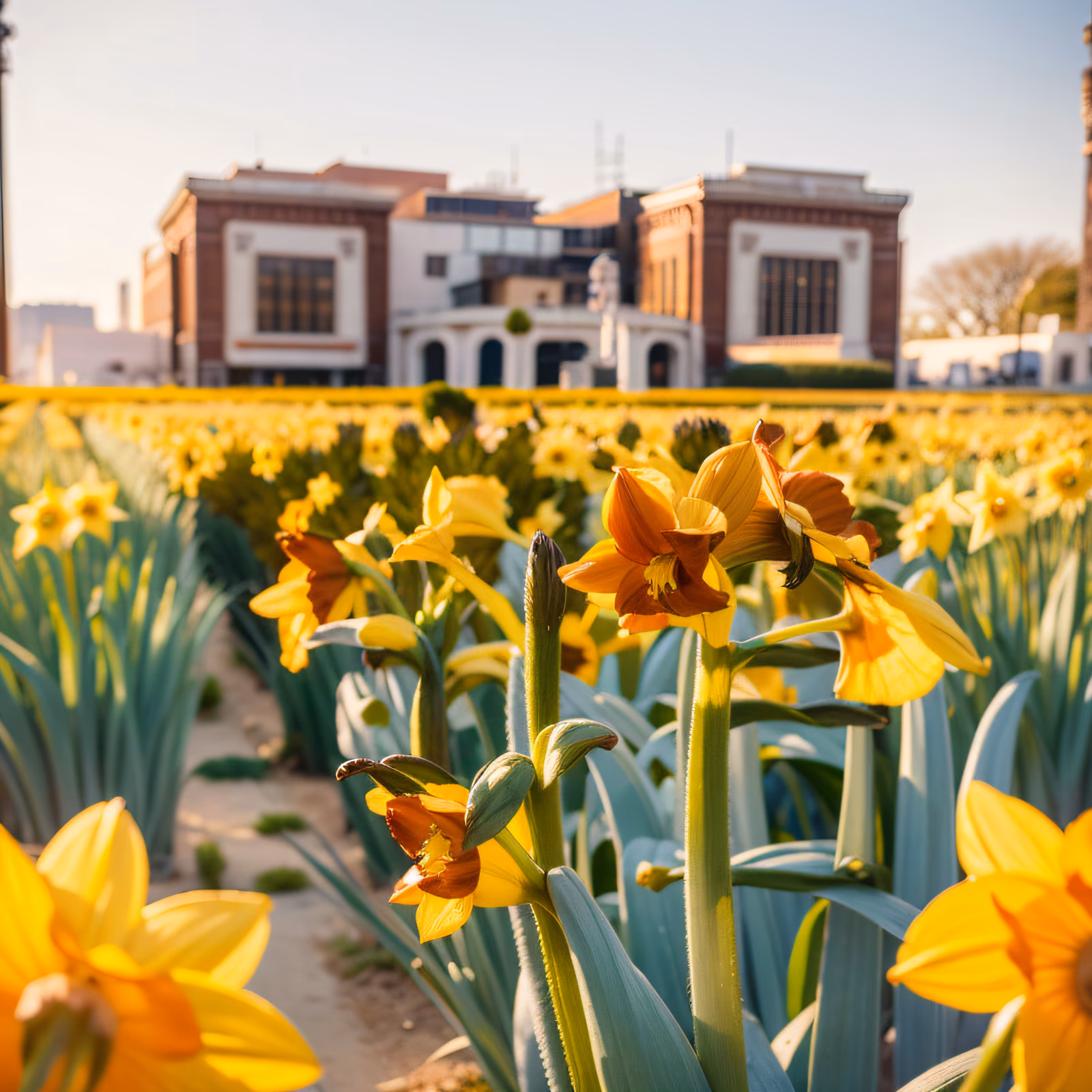 Yellow Daffodil Field Photo QR Code Art — image 1