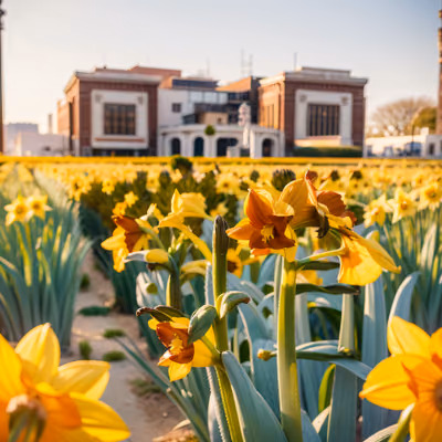Yellow Daffodil Field Photo QR Code Art — image 1