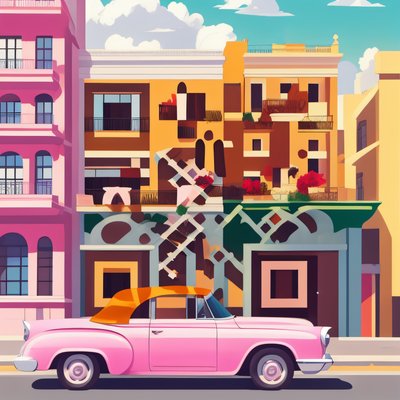 Havana Pink Convertible Vector QR Code Art